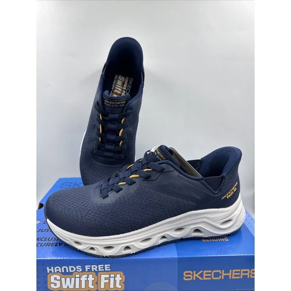 Skechers Men's Hands Free Swift Fit Slip On Memory Foam Shoes - Size 8 Navy